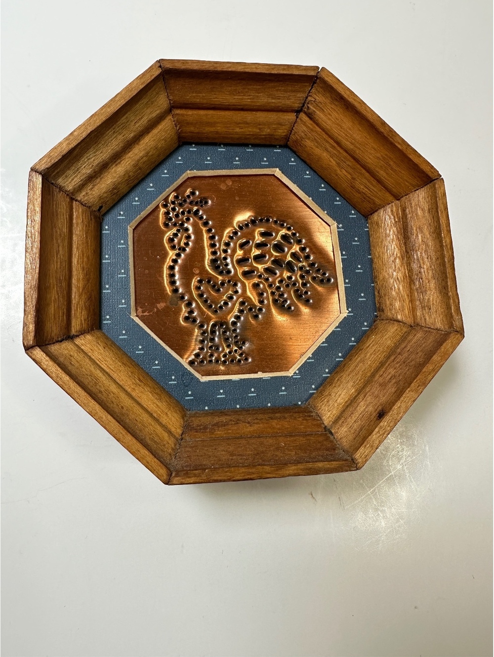 VTG Handmade Punched Copper Rooster Wall Art Cottagecore Farmhouse Small 5”
